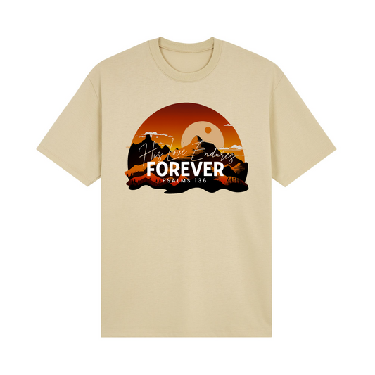 "His Love Endures Forever - Psalm 136" Basic Shirt - Christian Apparel
